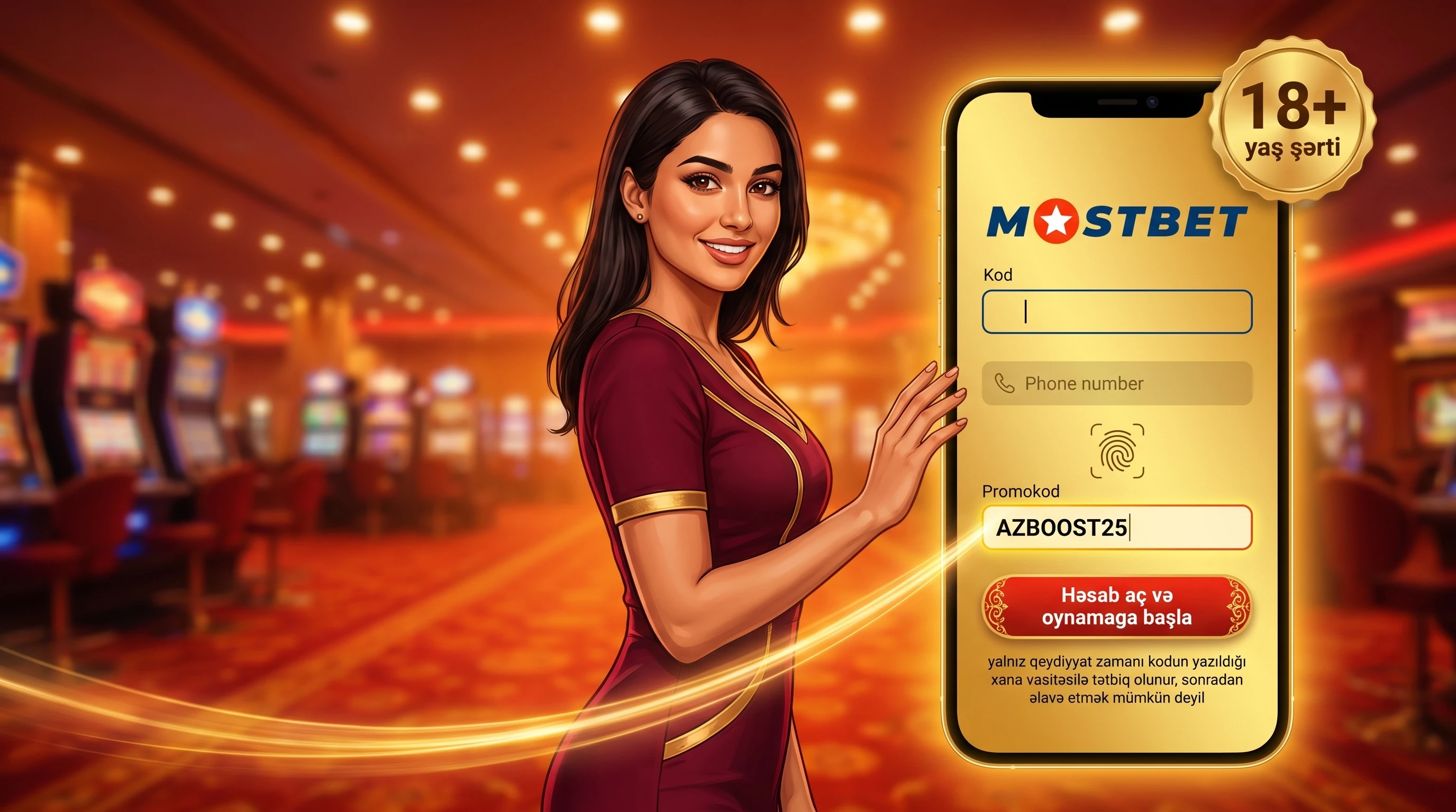 Mostbet AZ kazino bölməsinin baş ekranı