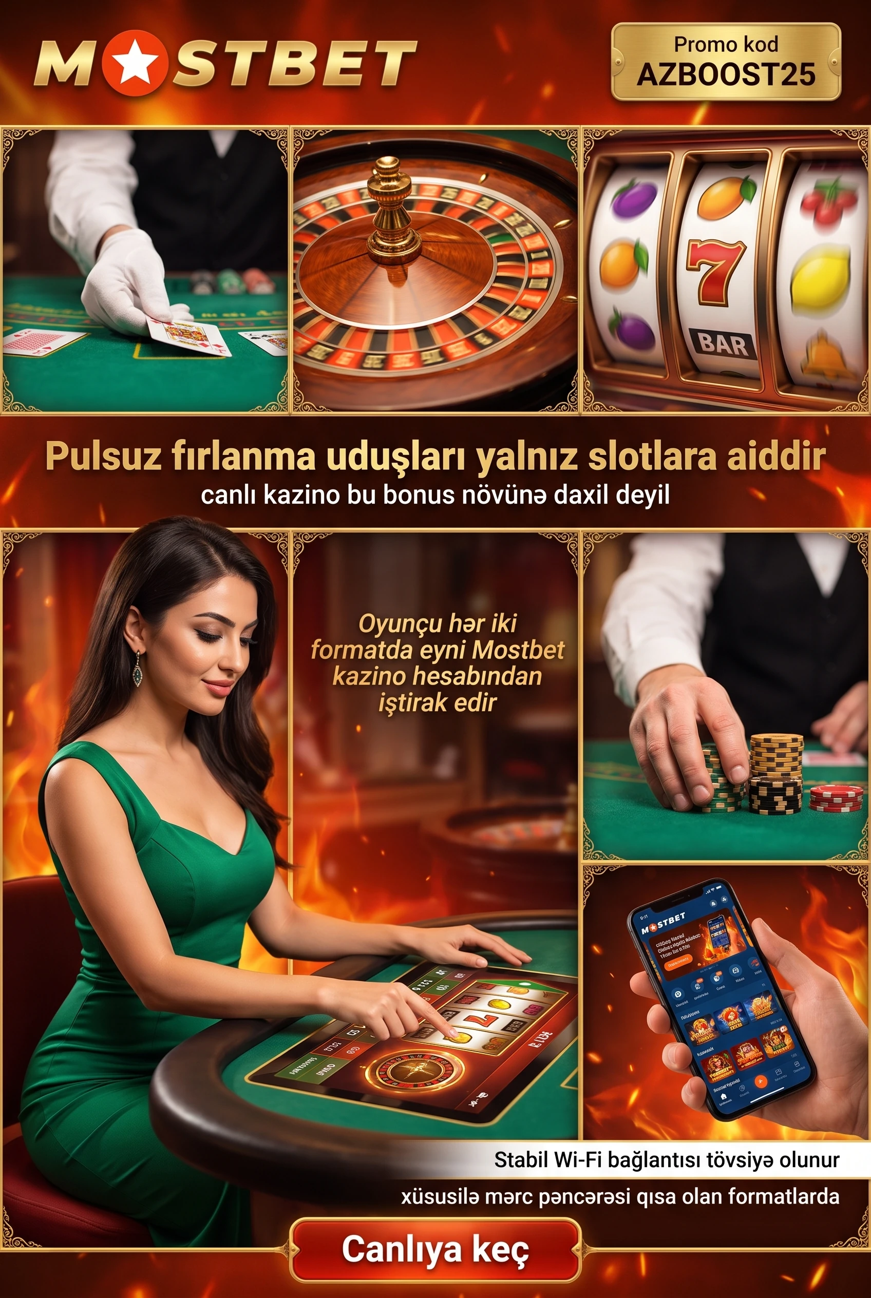 Mostbet canlı kazino masası