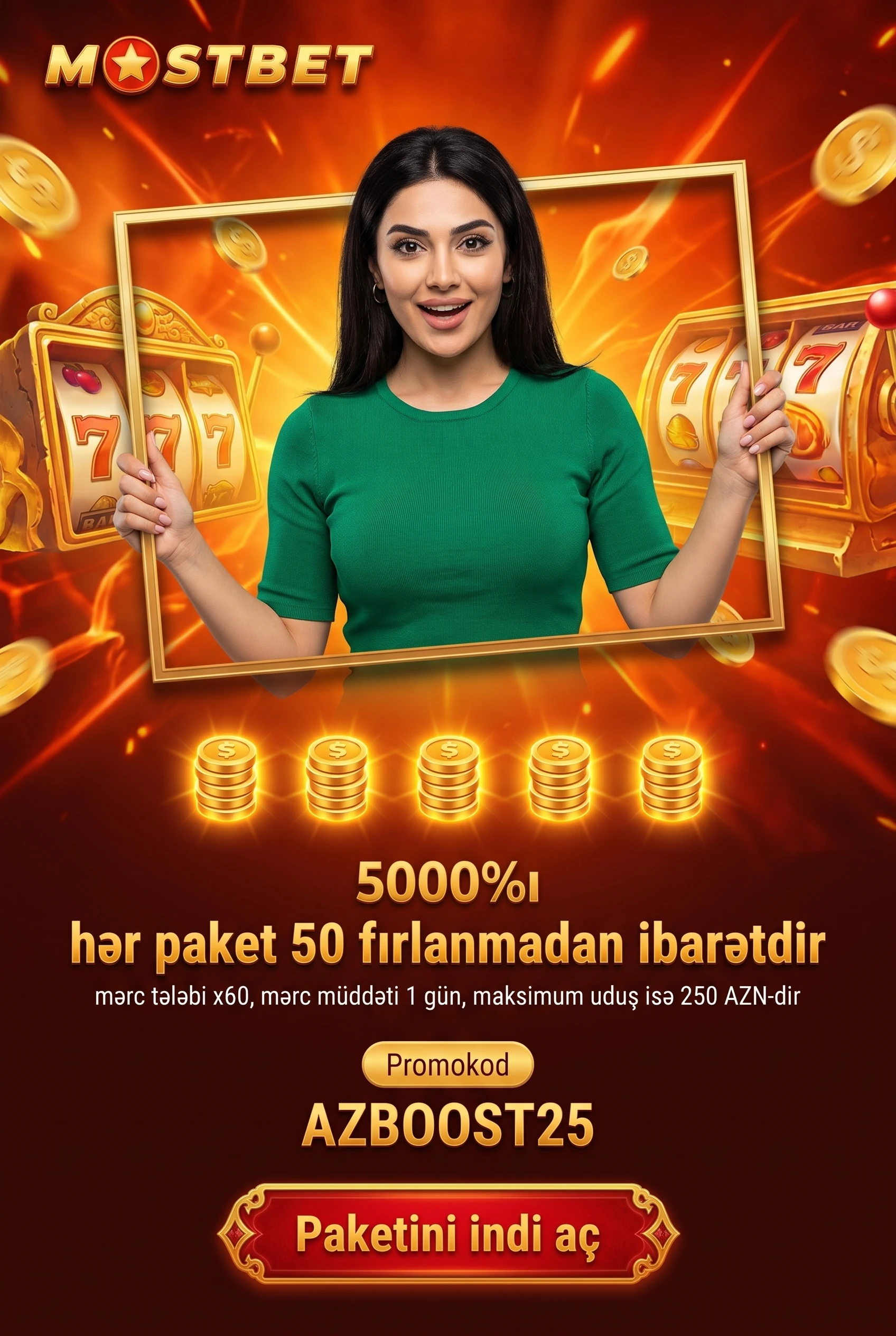 250 pulsuz fırlanma üçün depozit nə qədər olmalıdır?