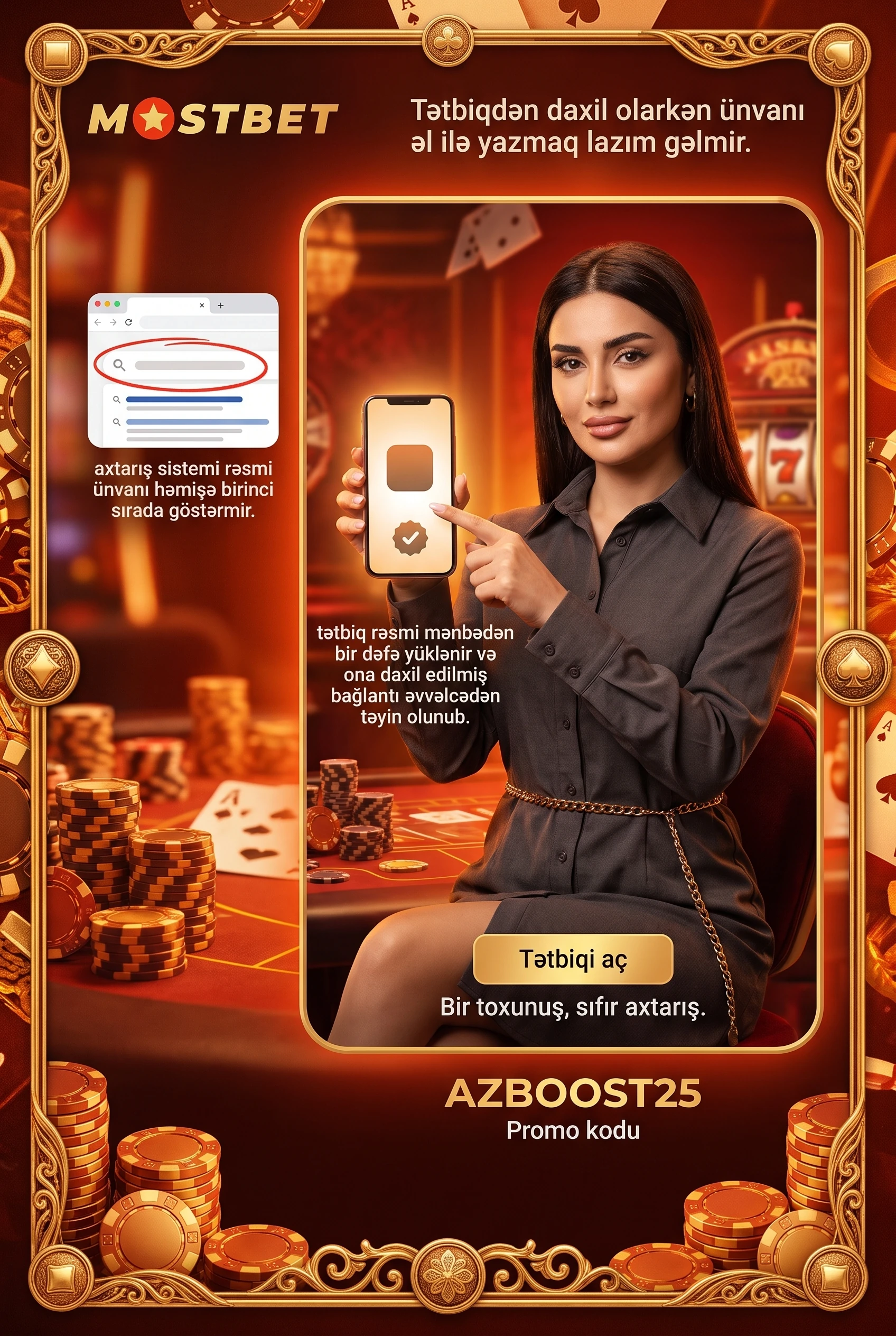 Tətbiq və brauzerdə Mostbet girişi