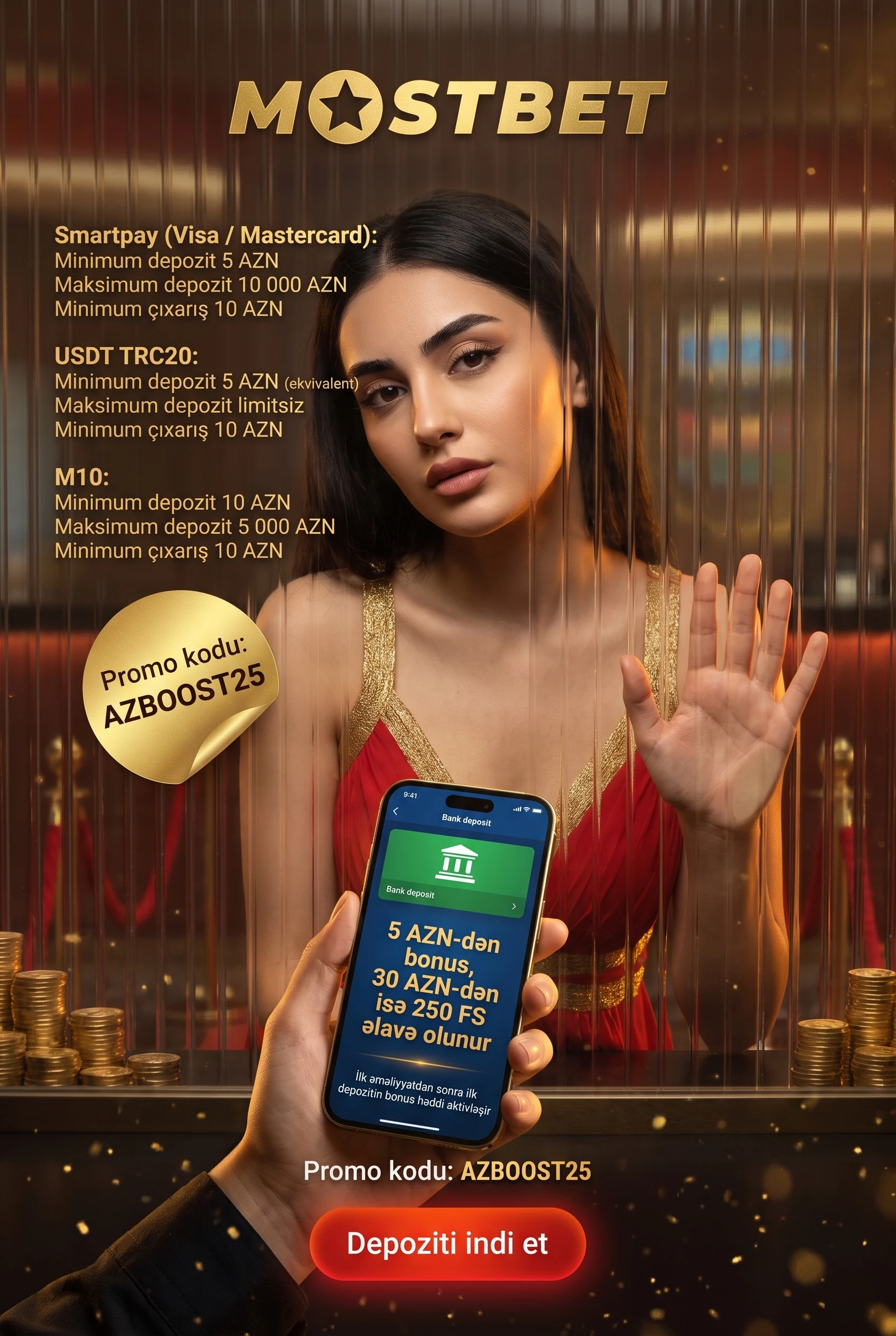 Mostbet hesabını artırmaq üçün ödəniş metodları