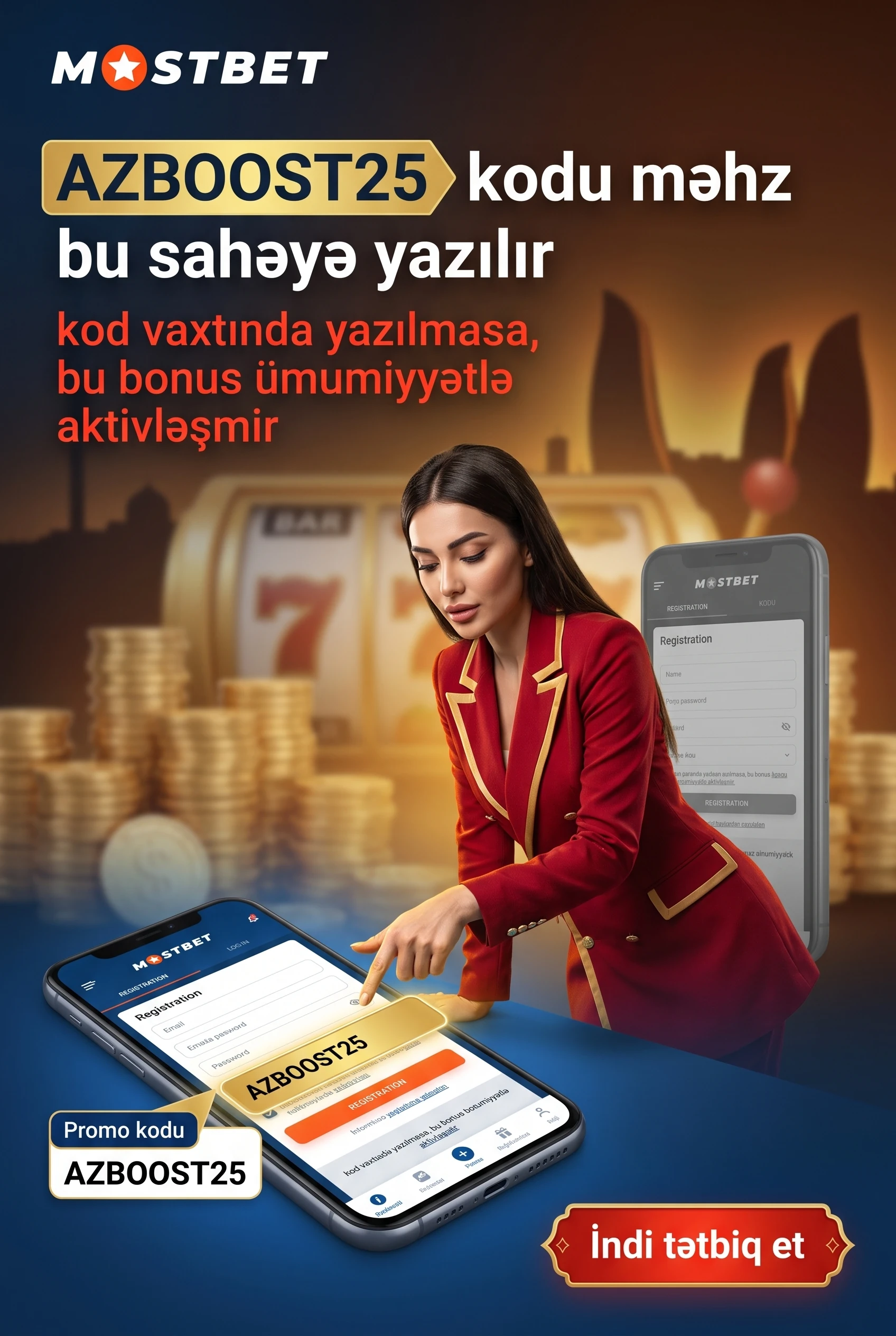 Promo kodun qeydiyyat formasında yazılması
