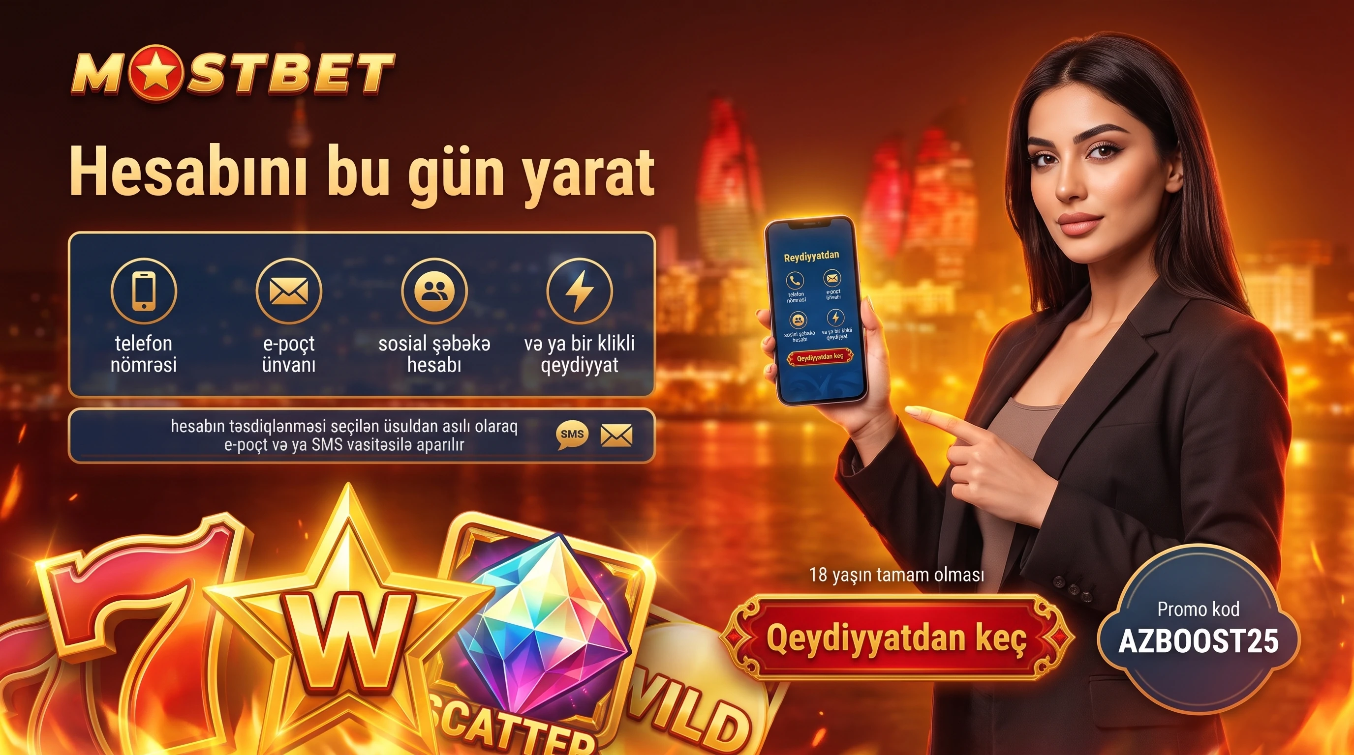 Mostbet az saytında qeydiyyat formasının açılış ekranı