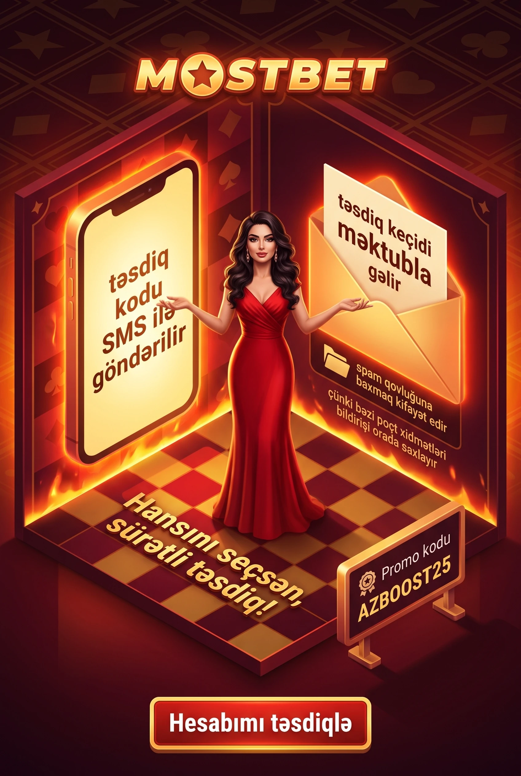 E-poçt və SMS ilə hesab təsdiqləmə addımı